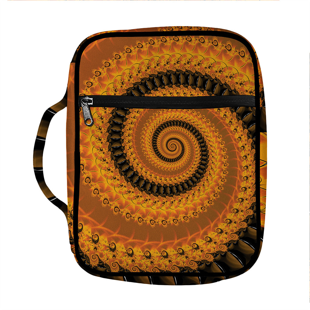 Spiral Fractal Print Front Pocket Bible Bag