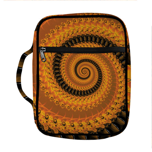 Spiral Fractal Print Front Pocket Bible Bag