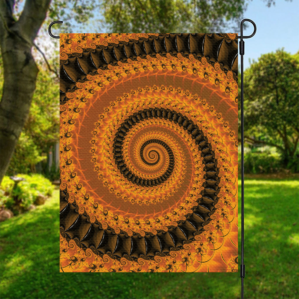 Spiral Fractal Print Garden Flag