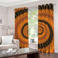 Spiral Fractal Print Grommet Curtains