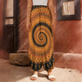 Spiral Fractal Print Harem Pants