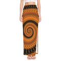 Spiral Fractal Print High Slit Maxi Skirt