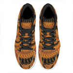 Spiral Fractal Print High Top Leather Sneakers