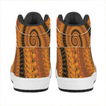 Spiral Fractal Print High Top Leather Sneakers