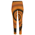 Spiral Fractal Print High-Waisted Pocket Leggings