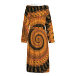 Spiral Fractal Print Hooded Bathrobe