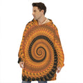 Spiral Fractal Print Hoodie Blanket