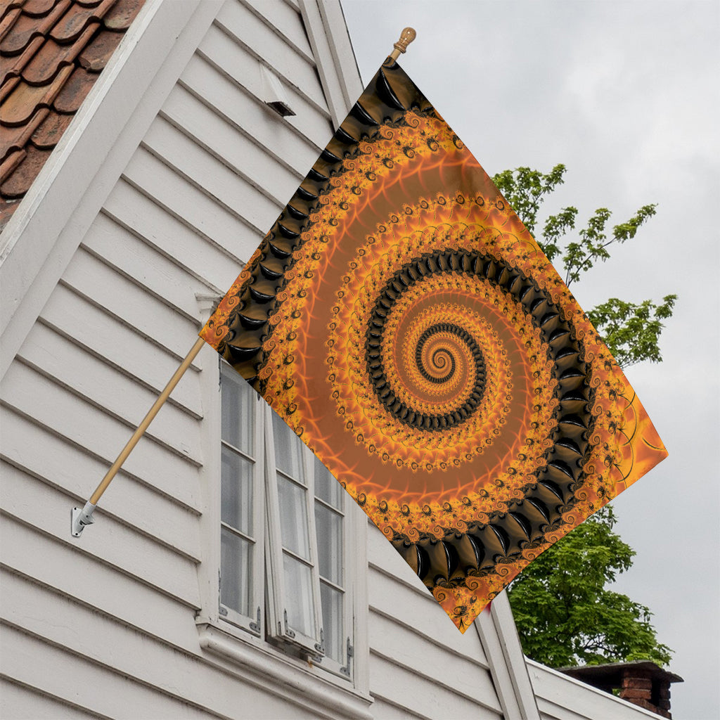 Spiral Fractal Print House Flag