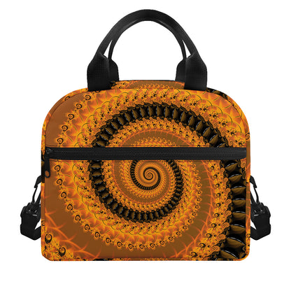 Spiral Fractal Print Insulated Lunch Bag