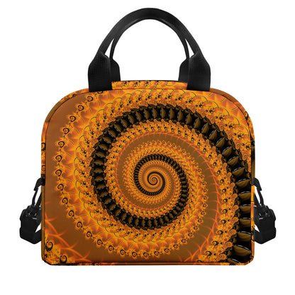 Spiral Fractal Print Insulated Lunch Bag