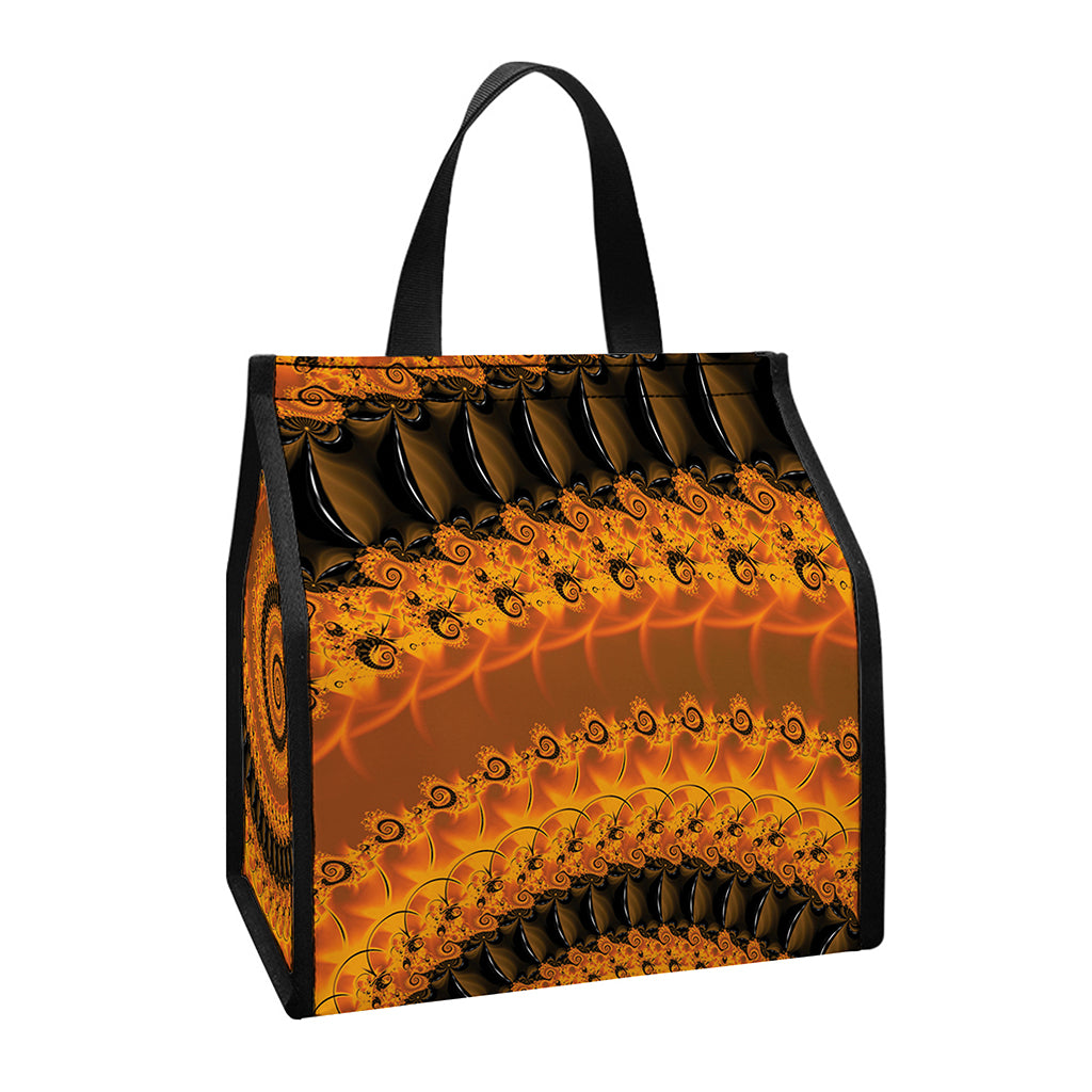 Spiral Fractal Print Insulated Lunch Tote