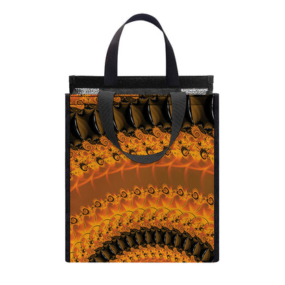 Spiral Fractal Print Insulated Lunch Tote
