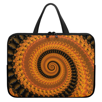 Spiral Fractal Print Laptop Sleeve With Handle