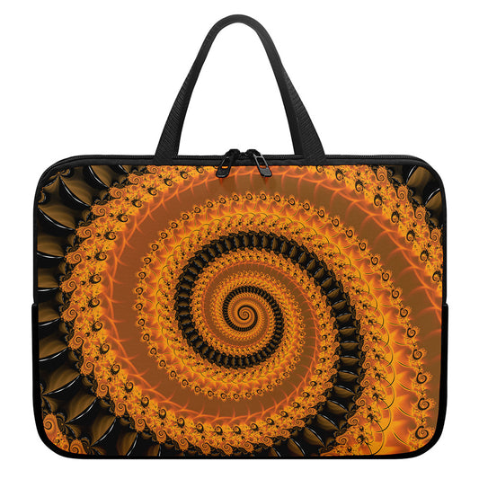 Spiral Fractal Print Laptop Sleeve With Handle