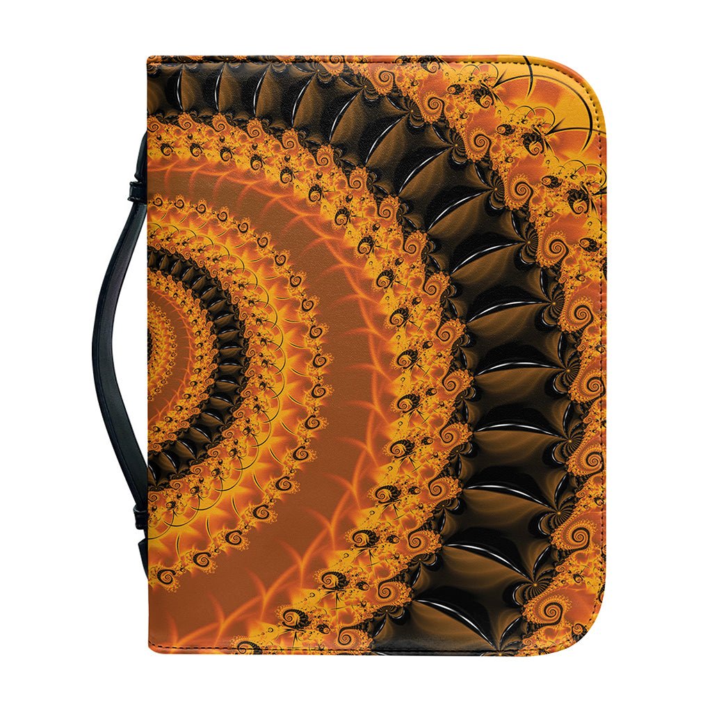 Spiral Fractal Print Leather Bible Cover