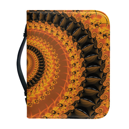Spiral Fractal Print Leather Bible Cover