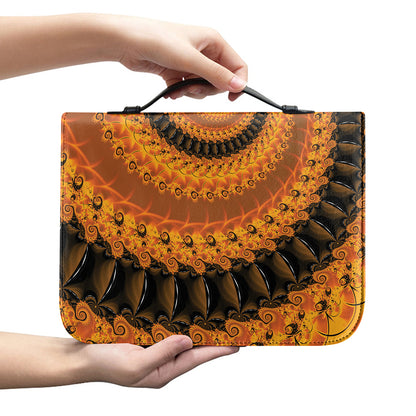 Spiral Fractal Print Leather Bible Cover