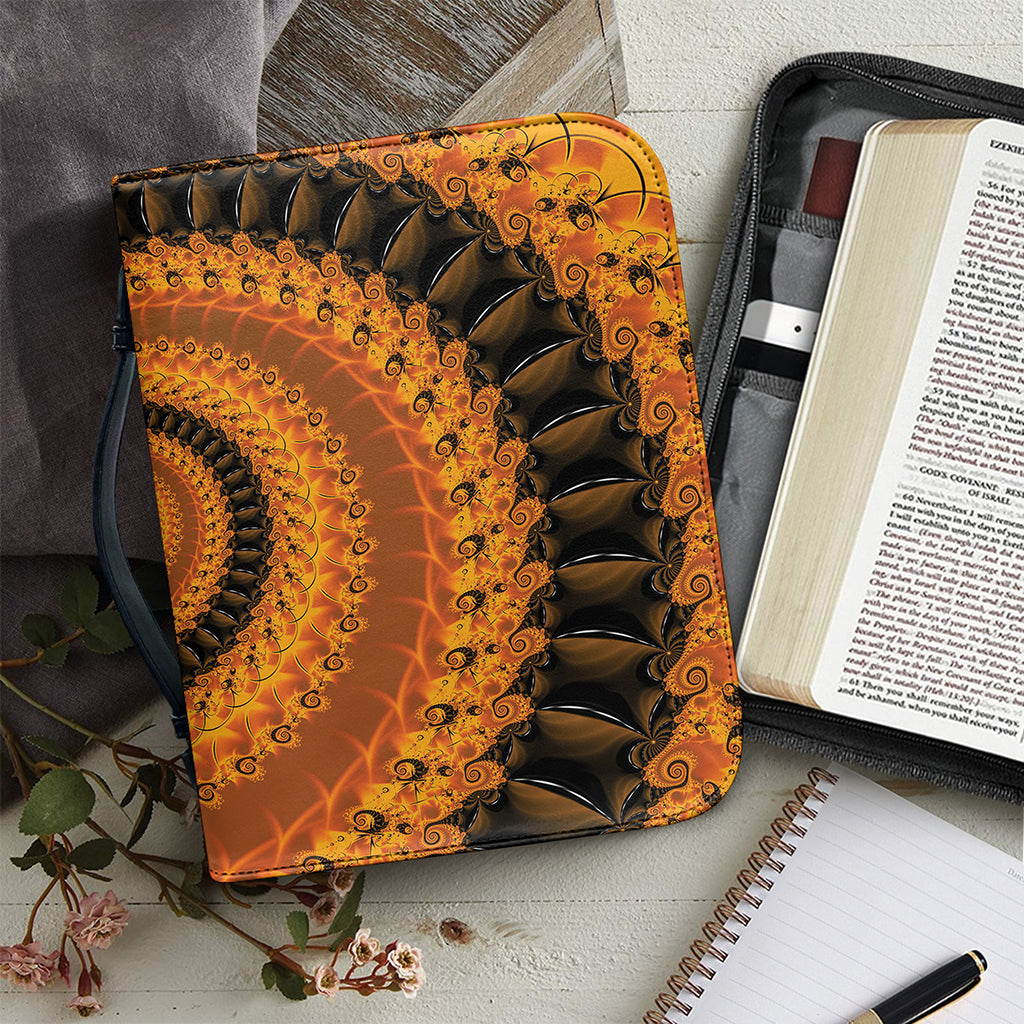 Spiral Fractal Print Leather Bible Cover