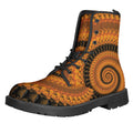 Spiral Fractal Print Lace-Up Boots
