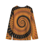 Spiral Fractal Print Long Sleeve Short Coat