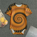Spiral Fractal Print Men's Bodysuit