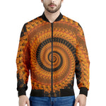 Spiral Fractal Print Men's Bomber Jacket