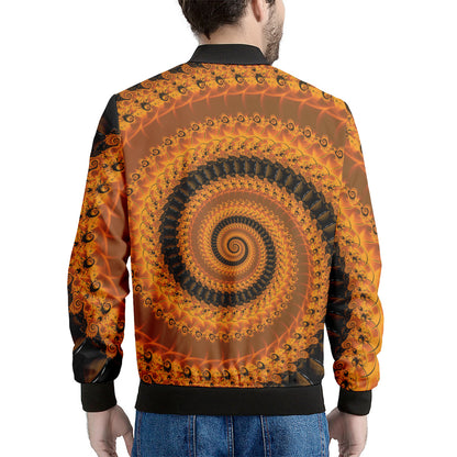 Spiral Fractal Print Men's Bomber Jacket