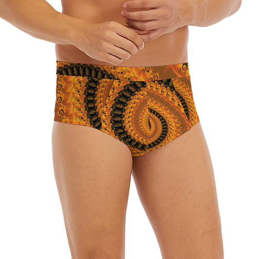 Spiral Fractal Print Men's Briefs