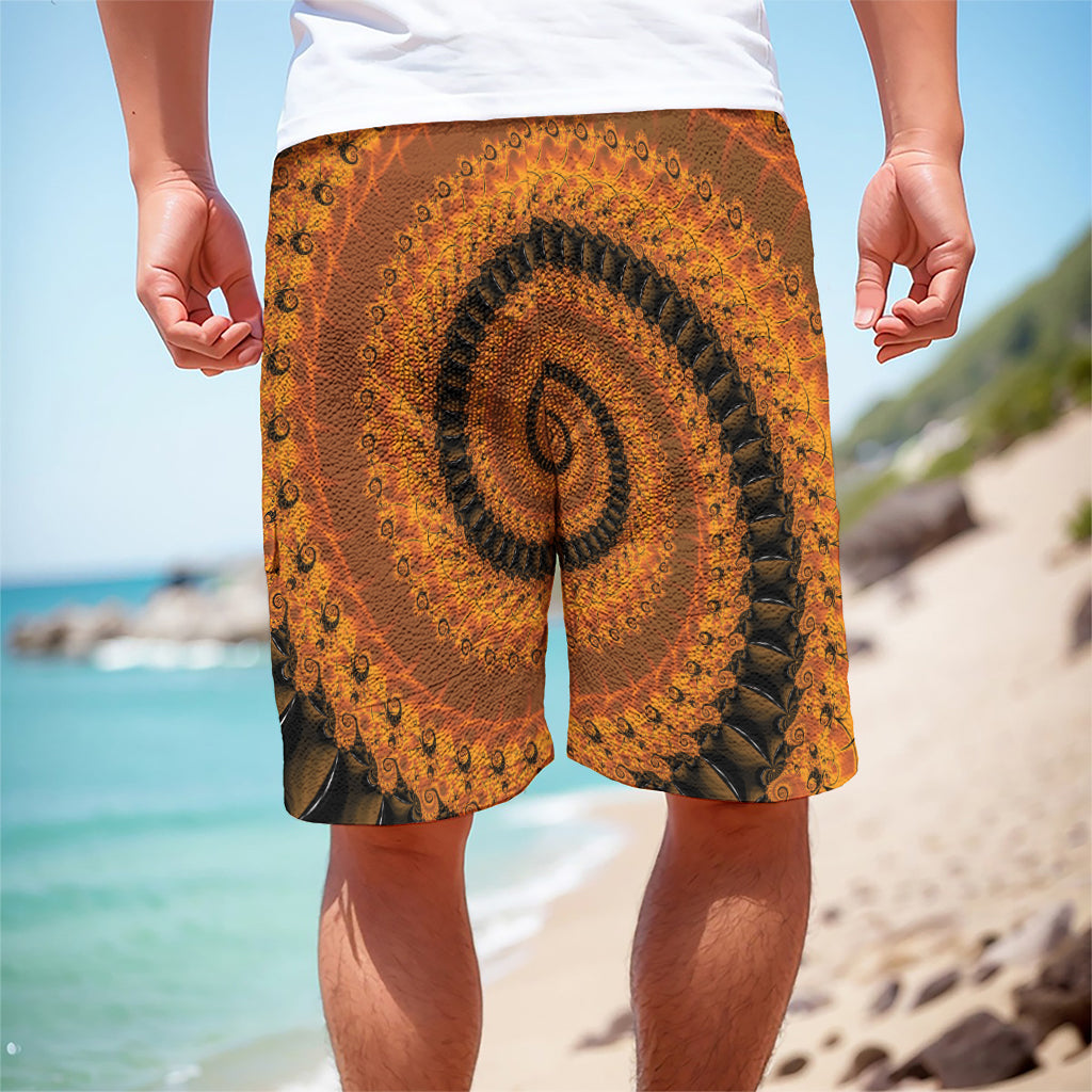 Spiral Fractal Print Men's Cargo Shorts