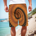 Spiral Fractal Print Men's Cargo Shorts