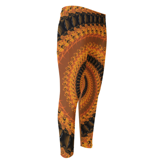 Spiral Fractal Print Men's Compression Pants