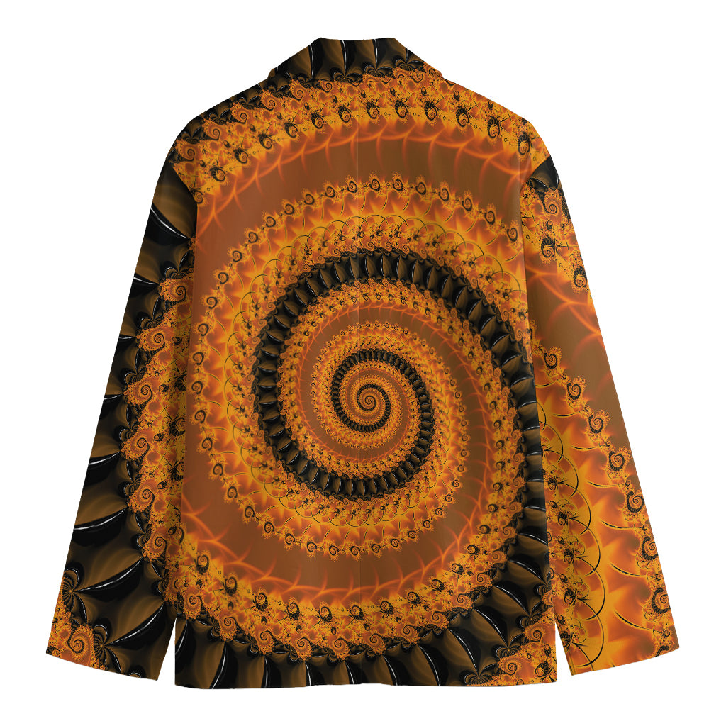 Spiral Fractal Print Men's Cotton Blazer