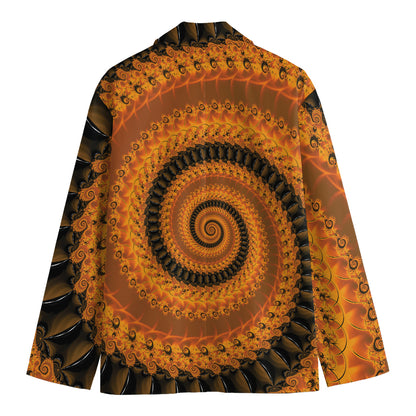 Spiral Fractal Print Men's Cotton Blazer
