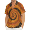 Spiral Fractal Print Men's Deep V-Neck Shirt