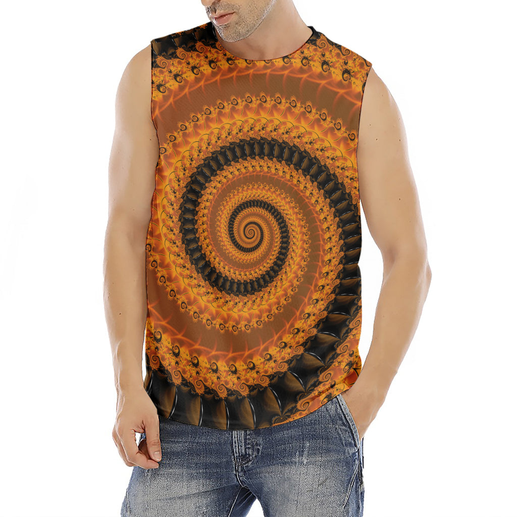 Spiral Fractal Print Men's Fitness Tank Top