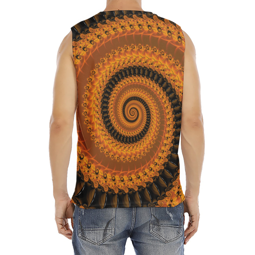 Spiral Fractal Print Men's Fitness Tank Top