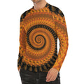 Spiral Fractal Print Men's Long Sleeve Rash Guard