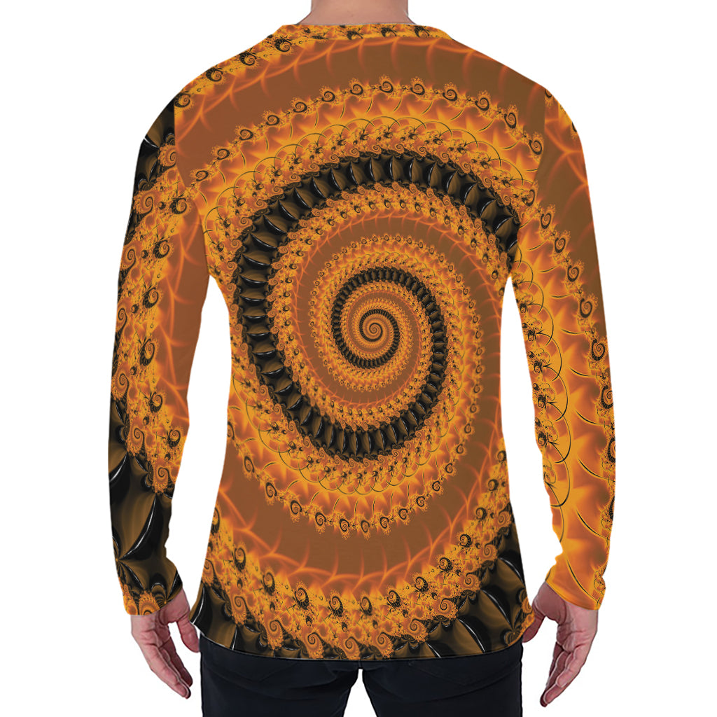 Spiral Fractal Print Men's Long Sleeve T-Shirt