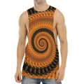 Spiral Fractal Print Men's Muscle Tank Top