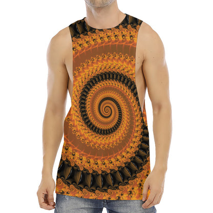 Spiral Fractal Print Men's Muscle Tank Top