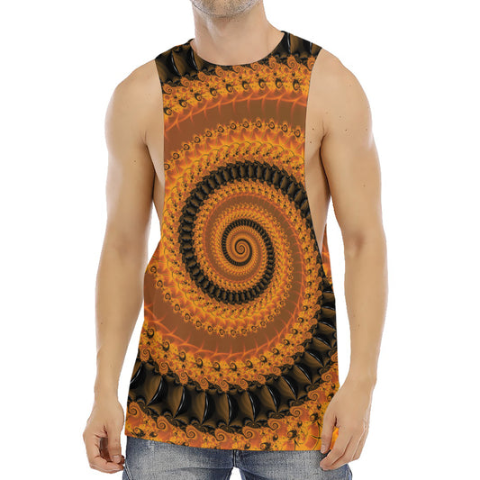 Spiral Fractal Print Men's Muscle Tank Top