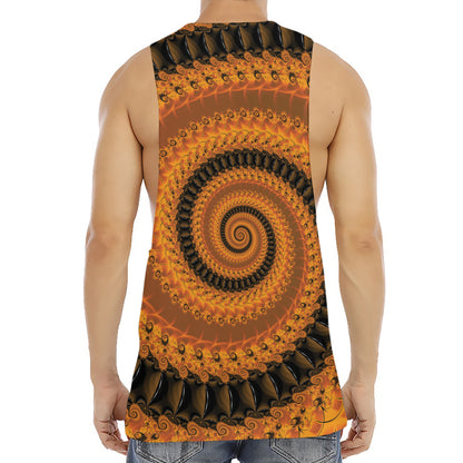 Spiral Fractal Print Men's Muscle Tank Top