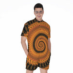 Spiral Fractal Print Men's Rompers