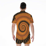 Spiral Fractal Print Men's Rompers