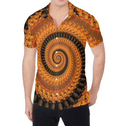 Spiral Fractal Print Men's Shirt