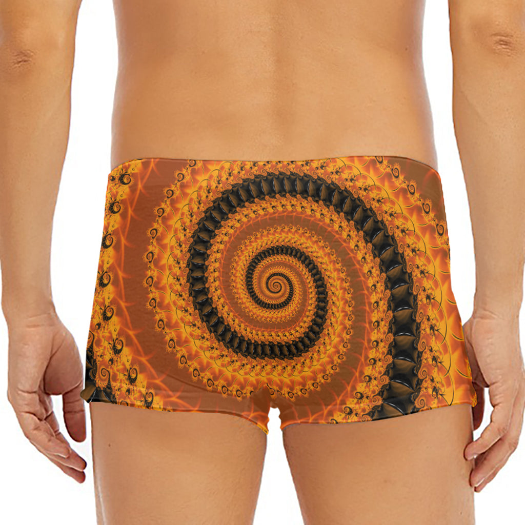 Spiral Fractal Print Men's Short Boxer Briefs