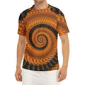 Spiral Fractal Print Men's Short Sleeve Rash Guard