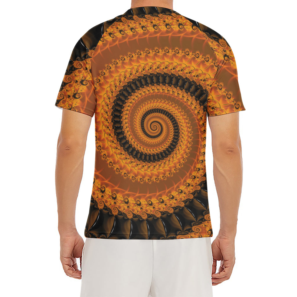 Spiral Fractal Print Men's Short Sleeve Rash Guard