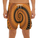 Spiral Fractal Print Men's Split Running Shorts