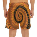 Spiral Fractal Print Men's Split Running Shorts